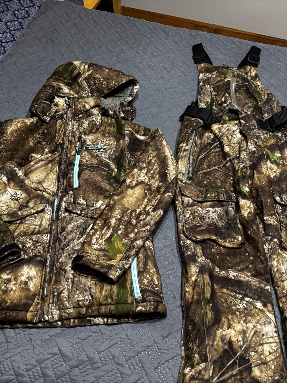 DSG Camo Hooded Jacket & Bib Overalls - Brown/Green Camouflage